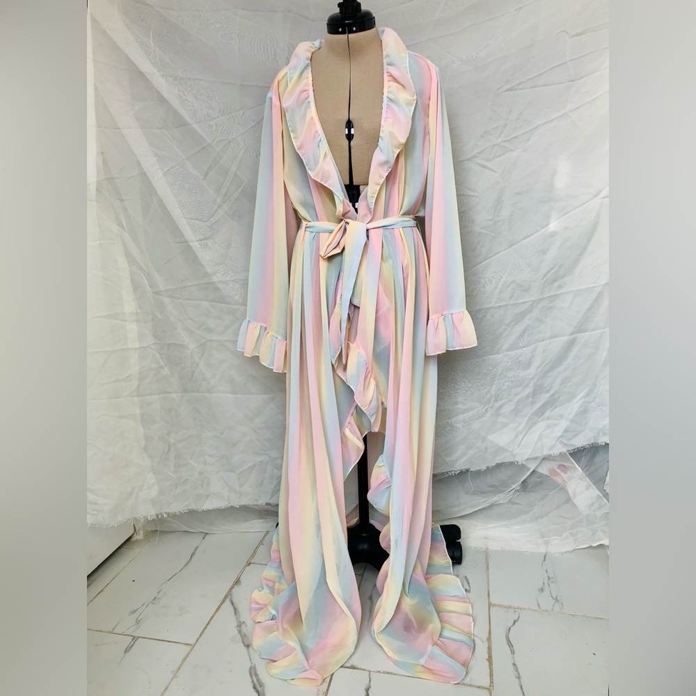 Sheer Pastel Rainbow Robe - Picture 4 of 4